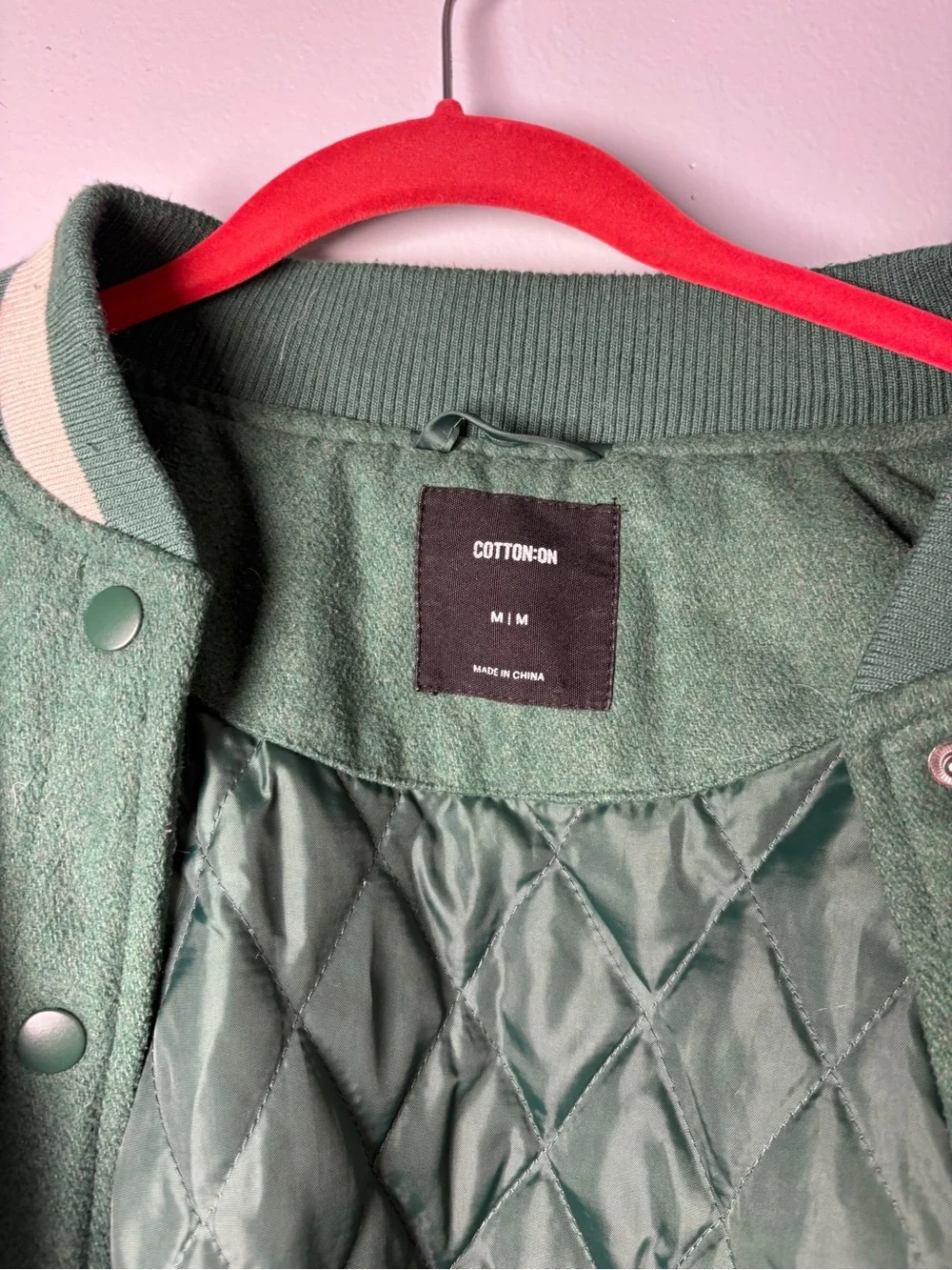 Cotton on green Bomber Jacket Eagles size M